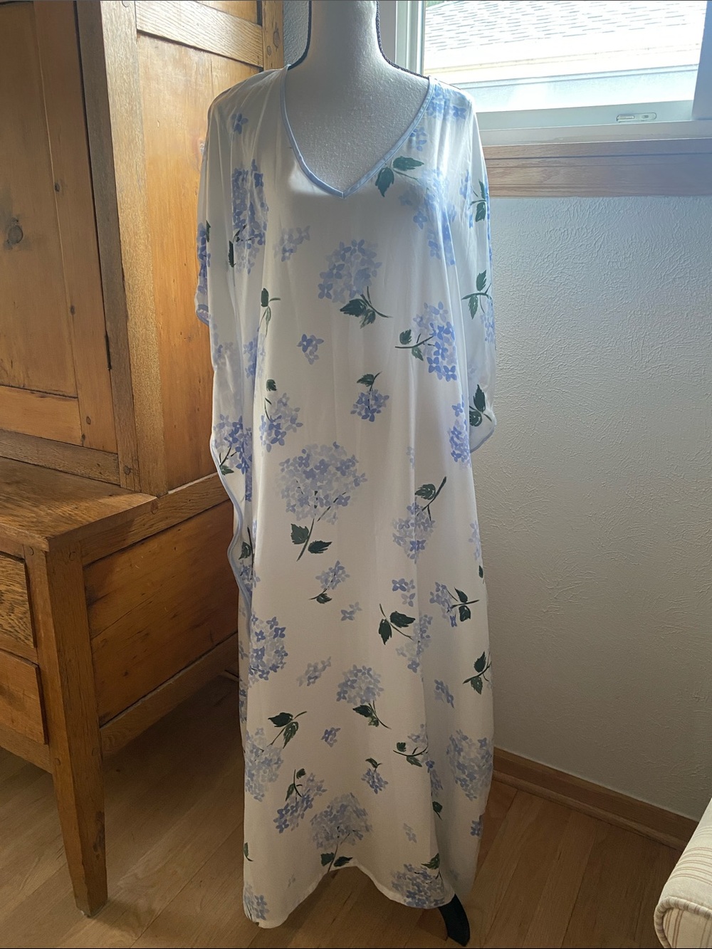 kate spade White Floral Swim Coverup with Blue and Green Accents